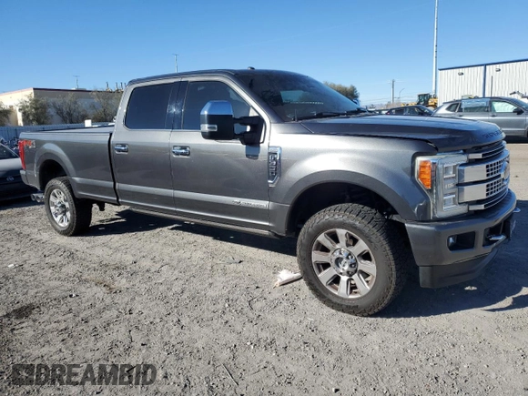 2017 Ford F-350 Platinum with VIN 1FT8W3BT2HEF16434, listed as a Copart auction lot 47240165 with 99,219 mi miles and Salvage Title. Bid and sale history available at DreamBid. Image 4.