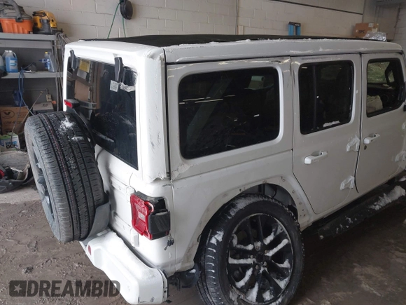 2022 Jeep Wrangler Unlimited Sahara with VIN 1C4HJXEN3NW222744, listed as a IAAI auction lot 41249285 with 43,780 mi miles and . Bid and sale history available at DreamBid. Image 22.