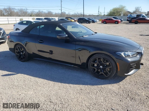 2025 BMW 4 Series 430i with VIN WBA33DB0XSCT87003, listed as a Copart auction lot 46817165 with 7,297 mi miles and Clean Title. Bid and sale history available at carsss.com. Image 4.
