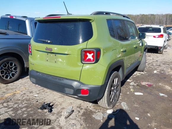 2016 Jeep Renegade Latitude with VIN ZACCJBBTXGPD18290, listed as a IAAI auction lot 41399537 with 49,749 mi miles. Bid and sale history available at carsss.com. Image 4.