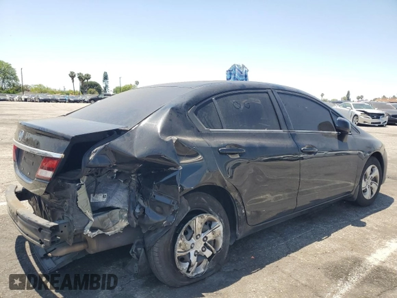 2013 Honda Civic LX z VIN 19XFB2F56DE243926, wystawiony jako Copart lot #59379185 z przebiegiem 155 333 mil mil oraz Szkoda całkowita • Salvage title. Historia ofert i sprzedaży dostępna na DreamBid. Obrazek 3.