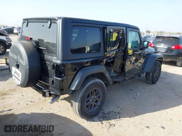 2024 Jeep Wrangler Sport S with VIN 1C4PJXDNXRW349946, listed as a IAAI auction lot 41748865 with 6,310 mi miles. Bid and sale history available at carsss.com. Image 4.