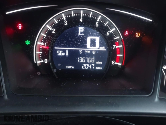 2016 Honda Civic Sedan LX with VIN 19XFC2F57GE019341, listed as a IAAI auction lot 42054403 with 136,768 mi miles. Bid and sale history available at carsss.com. Image 15.