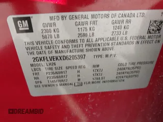 2013 GMC Terrain SLT with VIN 2GKFLVEKXD6205397, listed as a IAAI auction lot 41918708 with 111,780 mi miles and . Bid and sale history available at carsss.com. Image 9.