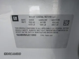 2018 Cadillac ATS Luxury RWD z VIN 1G6AB5RX6J0110860, wystawiony jako IAAI lot #41556662 z przebiegiem 63 886 mil mil oraz . Historia ofert i sprzedaży dostępna na DreamBid. Obrazek 9.