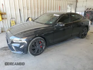 2023 Genesis G70 3.3T with VIN KMTG54TE5PU126762, listed as a Copart auction lot 59840044 with 9,048 mi miles and Clean Title. Bid and sale history available at carsss.com. Image 1.