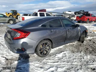 2019 Honda Civic Sedan Sport with VIN 2HGFC2F82KH506102, listed as a Copart auction lot 44227105 with 107,452 mi miles and Salvage Title. Bid and sale history available at carsss.com. Image 3.