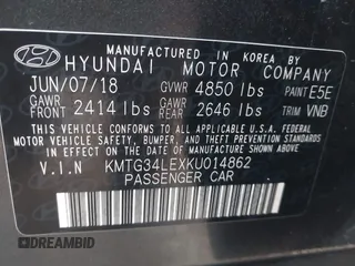 2019 Genesis G70 Dynamic with VIN KMTG34LEXKU014862, listed as a IAAI auction lot 41080366 with 81,039 mi miles and . Bid and sale history available at DreamBid. Image 9.