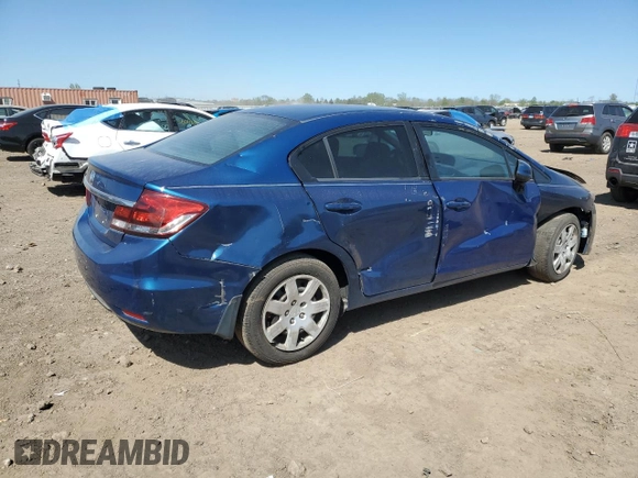 2015 Honda Civic LX with VIN 2HGFB2F57FH558226, listed as a Copart auction lot 54951525 with Not provided miles and Salvage title. Bid and sale history available at DreamBid. Image 3.