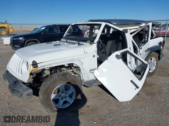2019 Jeep Wrangler Unlimited Sport S with VIN 1C4HJXDN6KW523554, listed as a IAAI auction lot 41648277 with 91,648 mi miles and . Bid and sale history available at DreamBid. Image 2.