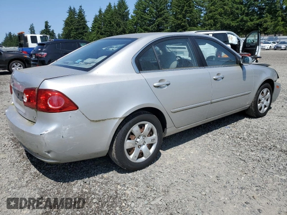 2008 Kia Optima LX z VIN KNAGE123185190108, wystawiony jako Copart lot #59364195 z przebiegiem 131 344 mil mil oraz Szkoda całkowita • Salvage title. Historia ofert i sprzedaży dostępna na DreamBid. Obrazek 3.