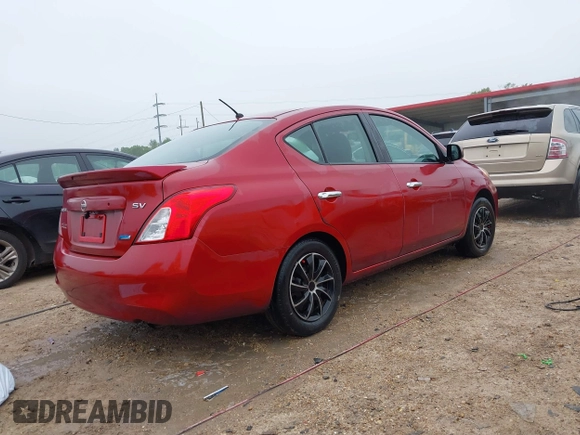 2014 Nissan Versa S with VIN 3N1CN7AP3EK458136, listed as a IAAI auction lot 41919414 with 116,628 mi miles. Bid and sale history available at carsss.com. Image 4.