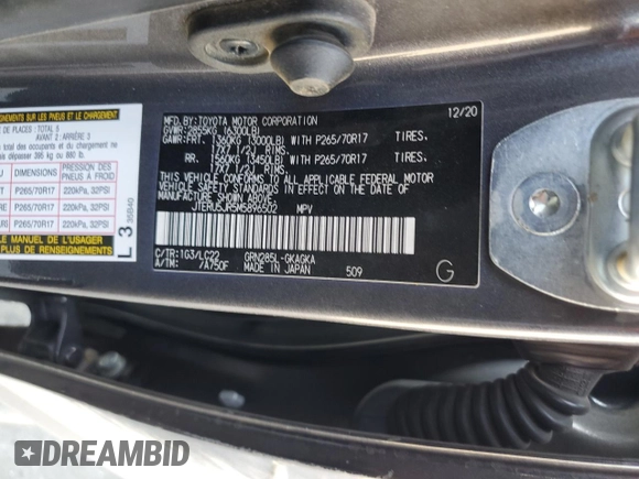 2021 Toyota 4Runner TRD Off Road Premium with VIN JTERU5JR5M5896502, listed as a Copart auction lot 60059305 with 64,916 mi miles and Salvage title. Bid and sale history available at DreamBid. Image 13.