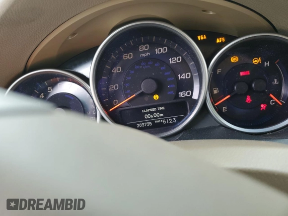 2005 Acura RL with VIN JH4KB16595C009649, listed as a Copart auction lot 60784325 with 203,735 mi miles and Salvage title. Bid and sale history available at DreamBid. Image 9.