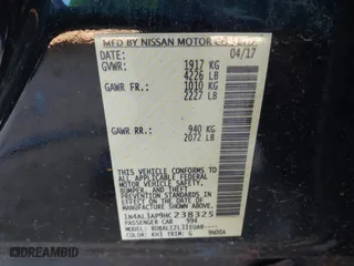 2017 Nissan Altima 2.5 SV with VIN 1N4AL3AP9HC238325, listed as a IAAI auction lot 41354910 with 187,009 mi miles. Bid and sale history available at carsss.com. Image 9.