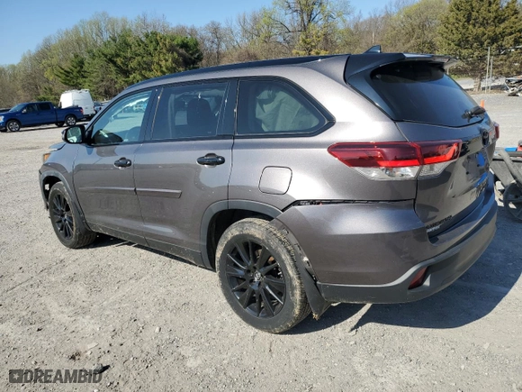 2019 Toyota Highlander SE with VIN 5TDJZRFH3KS964295, listed as a Copart auction lot 51989065 with 97,222 mi miles and Salvage Title. Bid and sale history available at carsss.com. Image 2.