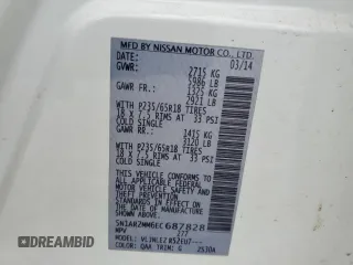 2014 Nissan Pathfinder S with VIN 5N1AR2MM6EC687828, listed as a Copart auction lot 65210805 with 139,128 mi miles and Clean title. Bid and sale history available at DreamBid. Image 13.