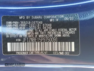 2023 Toyota GR86 Premium with VIN JF1ZNBE15P9750091, listed as a Copart auction lot 43124865 with 6,029 mi miles and Salvage Title. Bid and sale history available at carsss.com. Image 12.