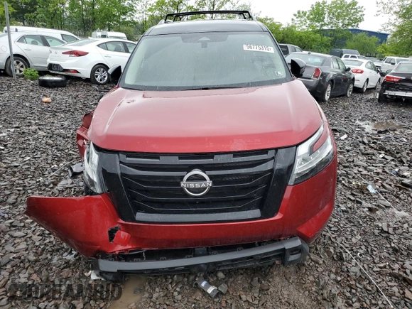 2024 Nissan Pathfinder SL with VIN 5N1DR3CC2RC201114, listed as a Copart auction lot 56775315 with 29,705 mi miles and Salvage title. Bid and sale history available at DreamBid. Image 5.