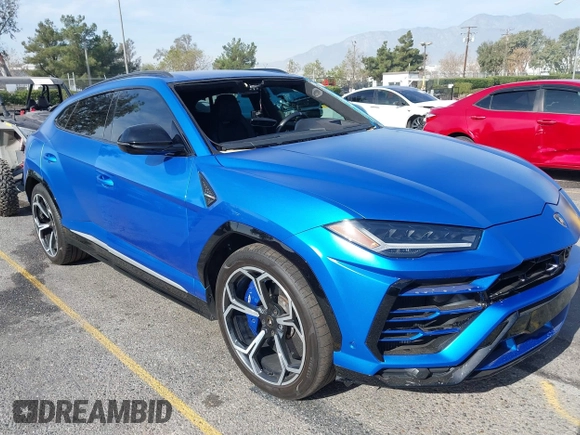 2020 Lamborghini Urus z VIN ZPBUA1ZL5LLA10133, wystawiony jako IAAI lot #41163414 z przebiegiem 31 722 mil mil oraz . Historia ofert i sprzedaży dostępna na DreamBid. Obrazek 1.