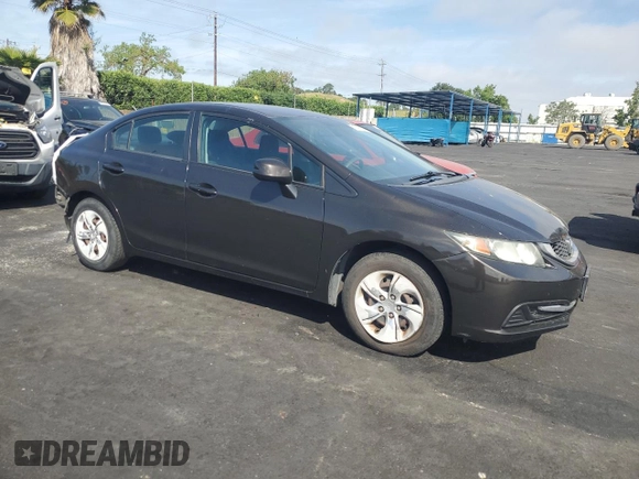 2013 Honda Civic LX with VIN 19XFB2F52DE214133, listed as a Copart auction lot 53840825 with 133,959 mi miles and Salvage Title. Bid and sale history available at DreamBid. Image 4.