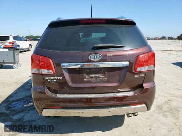 2012 Kia Sorento SX with VIN 5XYKW4A28CG234559, listed as a Copart auction lot 58477575 with 129,400 mi miles and Clean title. Bid and sale history available at DreamBid. Image 6.