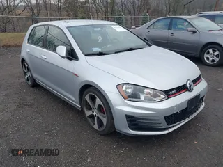 2017 Volkswagen Golf GTI S with VIN 3VW4T7AU0HM039471, listed as a IAAI auction lot 41103301 with 64,607 mi miles. Bid and sale history available at carsss.com. Image 1.