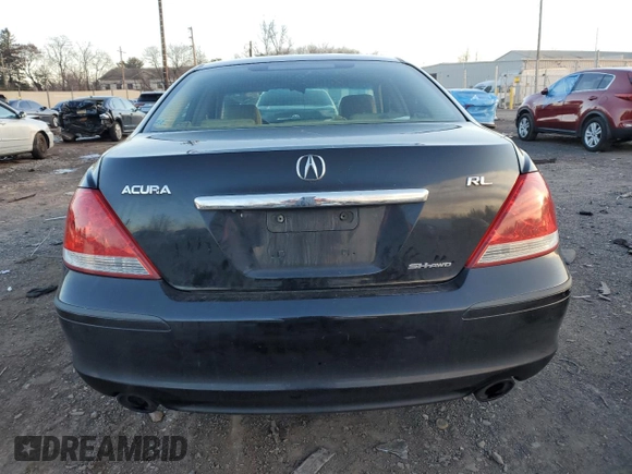 2007 Acura RL Technology with VIN JH4KB166X7C003497, listed as a Copart auction lot 85914954 with 210,483 mi miles and Salvage title. Bid and sale history available at DreamBid. Image 6.