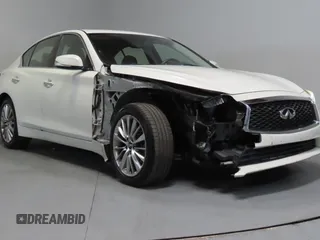 2018 Infiniti Q50 Luxe with VIN JN1EV7ARXJM442004, listed as a Copart auction lot 66224455 with 55,259 mi miles and Salvage title. Bid and sale history available at DreamBid. Image 1.