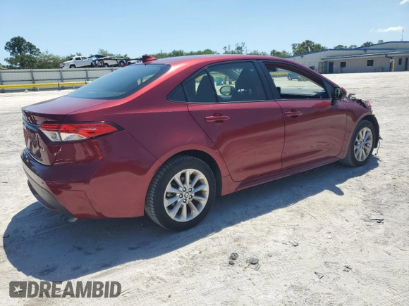 2022 Toyota Corolla LE with VIN JTDVPMAE4NJ221959, listed as a Copart auction lot 52168765 with 40,324 mi miles and Salvage Title. Bid and sale history available at DreamBid. Image 3.