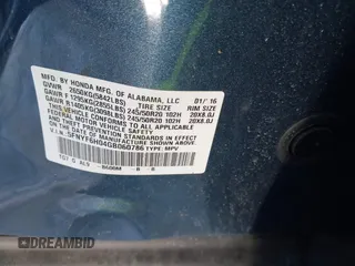 2016 Honda Pilot Elite with VIN 5FNYF6H04GB060786, listed as a IAAI auction lot 41335550 with 152,863 mi miles. Bid and sale history available at carsss.com. Image 9.