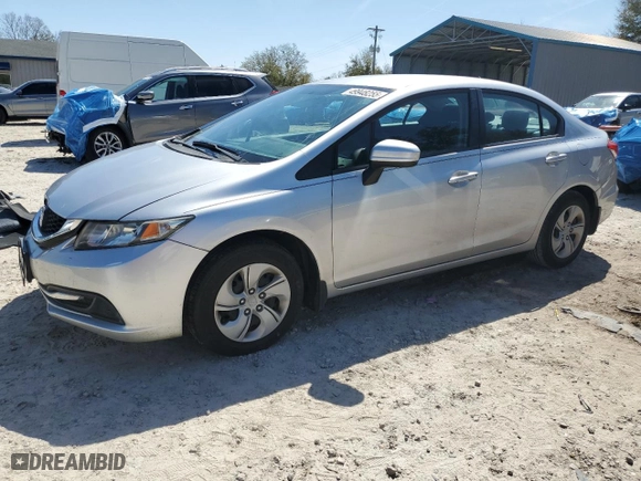 2015 Honda Civic Sedan LX with VIN 19XFB2F52FE104119, listed as a Copart auction lot 49948255 with 61,611 mi miles and Salvage Title. Bid and sale history available at carsss.com. Image 1.