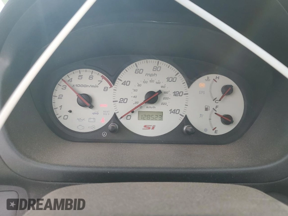 2005 Honda Civic Si with VIN SHHEP33595U503723, listed as a Copart auction lot 48775135 with 128,523 mi miles and Salvage Title. Bid and sale history available at DreamBid. Image 9.