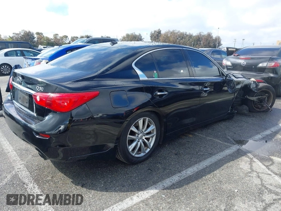 2014 Infiniti Q50 Premium with VIN JN1BV7AR2EM685587, listed as a IAAI auction lot 41777563 with 134,443 mi miles and . Bid and sale history available at DreamBid. Image 4.