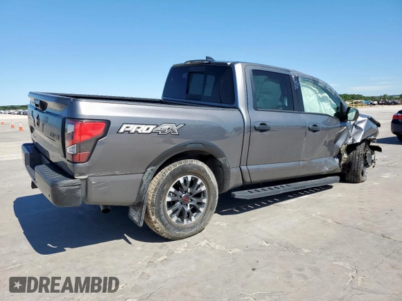 2023 Nissan Titan SV with VIN 1N6AA1ED1PN104669, listed as a Copart auction lot 57954215 with 40,955 mi miles and Salvage title. Bid and sale history available at DreamBid. Image 3.