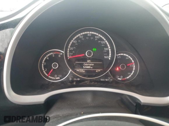 2015 Volkswagen Beetle with VIN 3VW5A7AT5FM812966, listed as a Copart auction lot 80741484 with 51,089 mi miles and Salvage Title. Bid and sale history available at DreamBid. Image 9.