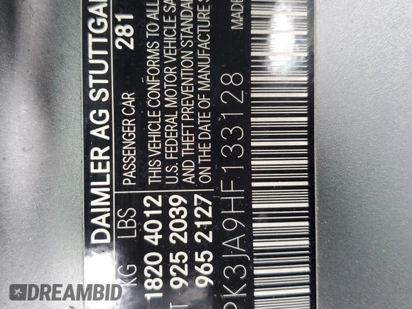 2017 Mercedes-Benz SLC 300 z VIN WDDPK3JA9HF133128, wystawiony jako Copart lot #49332575 z przebiegiem Nie podano mil oraz Szkoda całkowita • Salvage title. Historia ofert i sprzedaży dostępna na DreamBid. Obrazek 12.