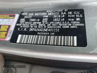 2021 Kia Rio S with VIN 3KPA24AD2ME401151, listed as a Copart auction lot 63223013 with 42,779 mi miles and Salvage Title. Bid and sale history available at DreamBid. Image 15.