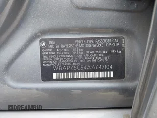 2010 BMW 3 Series 328i xDrive with VIN WBAPK5C54AA647104, listed as a IAAI auction lot 42059221 with 173,463 mi miles and . Bid and sale history available at DreamBid. Image 9.
