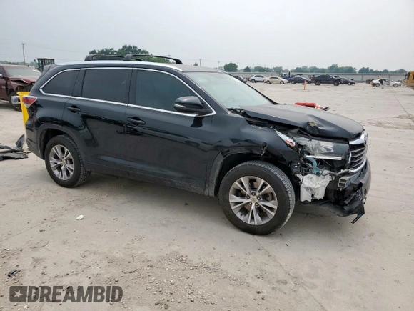 2015 Toyota Highlander XLE z VIN 5TDKKRFH0FS115854, wystawiony jako Copart lot #57512785 z przebiegiem 143 923 mil mil oraz Szkoda całkowita • Salvage title. Historia ofert i sprzedaży dostępna na DreamBid. Obrazek 4.