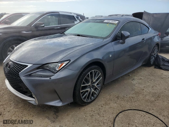 2015 Lexus RC 350 with VIN JTHSE5BC9F5000670, listed as a Copart auction lot 74921534 with 0 mi miles and Non Repairable. Bid and sale history available at carsss.com. Image 1.