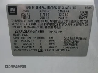 2015 GMC Terrain SLT с VIN 2GKALSEK9F6319998, выставлен на аукционе Copart как лот 61458945 с пробегом 149 706 миль миль и Списание • Salvage title. История ставок и продаж доступна на DreamBid. Изображение 14.