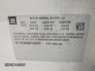 2016 Chevrolet Malibu Limited LT with VIN 1G11C5SAXGF154374, listed as a IAAI auction lot 41754765 with 119,281 mi miles. Bid and sale history available at carsss.com. Image 9.