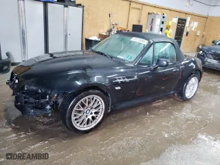 2001 BMW Z3 3.0i with VIN WBACN53411LJ55812, listed as a Copart auction lot 78476994 with 77,814 mi miles and Salvage Title. Bid and sale history available at carsss.com. Image 1.