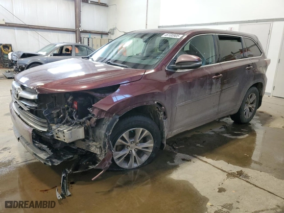 2015 Toyota Highlander LE with VIN 5TDBKRFH7FS181785, listed as a Copart auction lot 46100905 with 326,520 mi miles and Salvage Title. Bid and sale history available at carsss.com. Image 1.