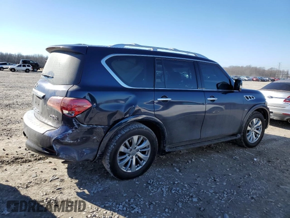 2015 Infiniti QX80 with VIN JN8AZ2NF2F9573090, listed as a Copart auction lot 41371704 with 216,620 mi miles and Salvage Title. Bid and sale history available at carsss.com. Image 3.