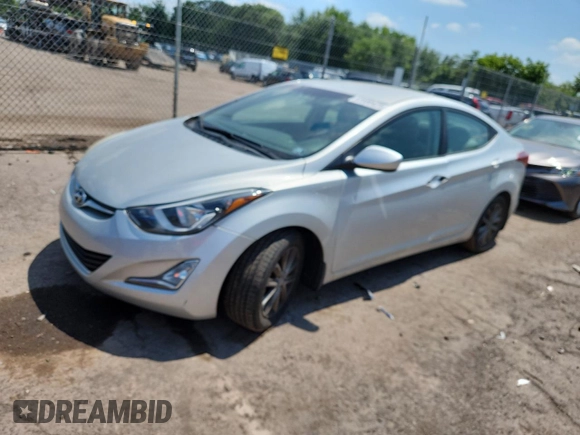 2015 Hyundai Elantra SE with VIN 5NPDH4AE8FH558895, listed as a Copart auction lot 63580425 with 106,504 mi miles and Salvage title. Bid and sale history available at DreamBid. Image 1.