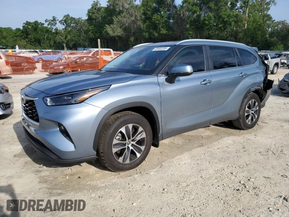 2024 Toyota Highlander LE z VIN 5TDKDRAH9RS548529, wystawiony jako Copart lot #53493205 z przebiegiem 16 627 mil mil oraz Szkoda całkowita • Salvage title. Historia ofert i sprzedaży dostępna na DreamBid. Obrazek 1.