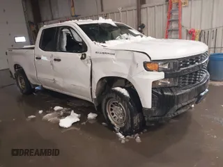2019 Chevrolet Silverado 1500 Work Truck with VIN 1GCRYAEF3KZ303839, listed as a IAAI auction lot 41575101 with 118,556 mi miles and . Bid and sale history available at DreamBid. Image 1.