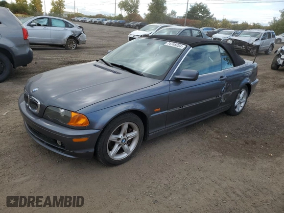 2003 BMW 3 Series 325Ci with VIN WBABS33493PG89518, listed as a Copart auction lot 74748284 with 0 mi miles and Salvage Title. Bid and sale history available at carsss.com. Image 1.